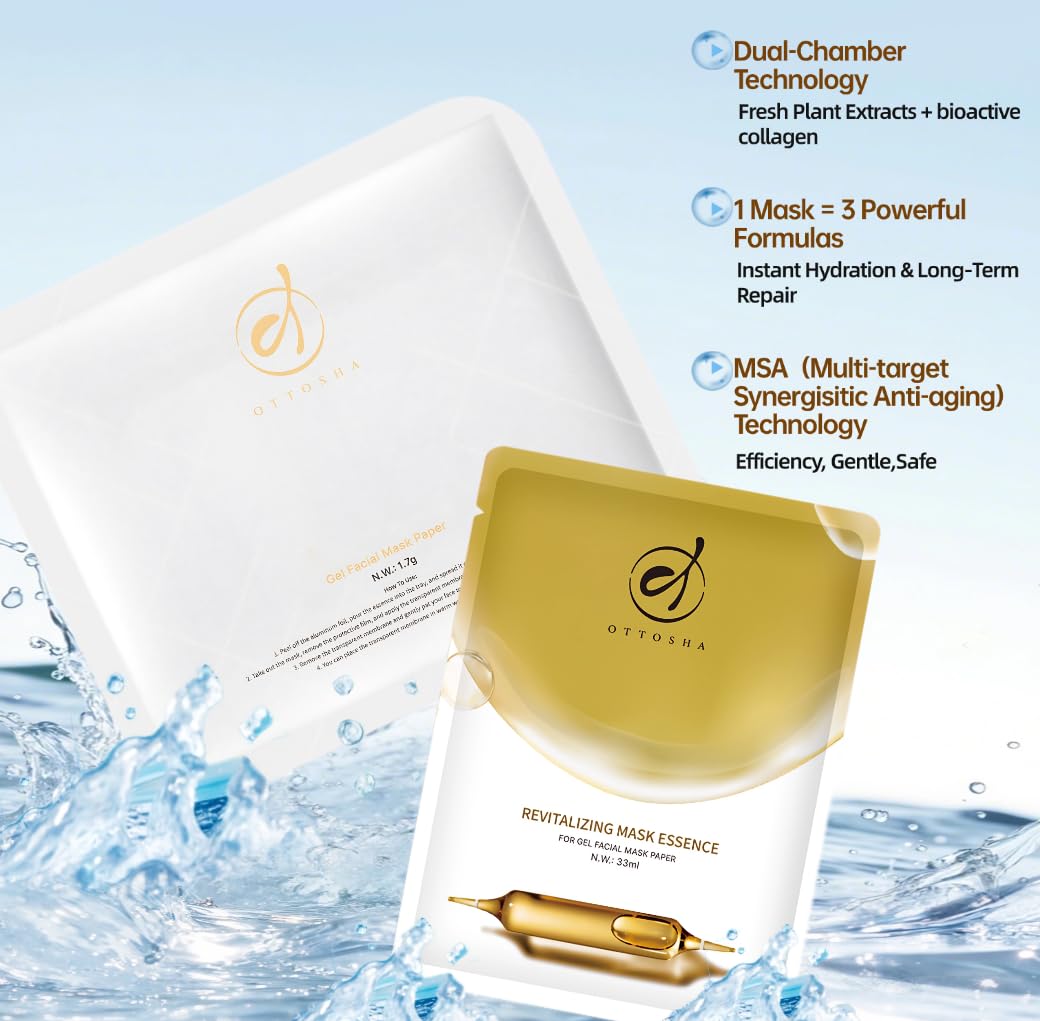 OTTOSHA Bioactive Collagen leave on veil applied for dewy glow.