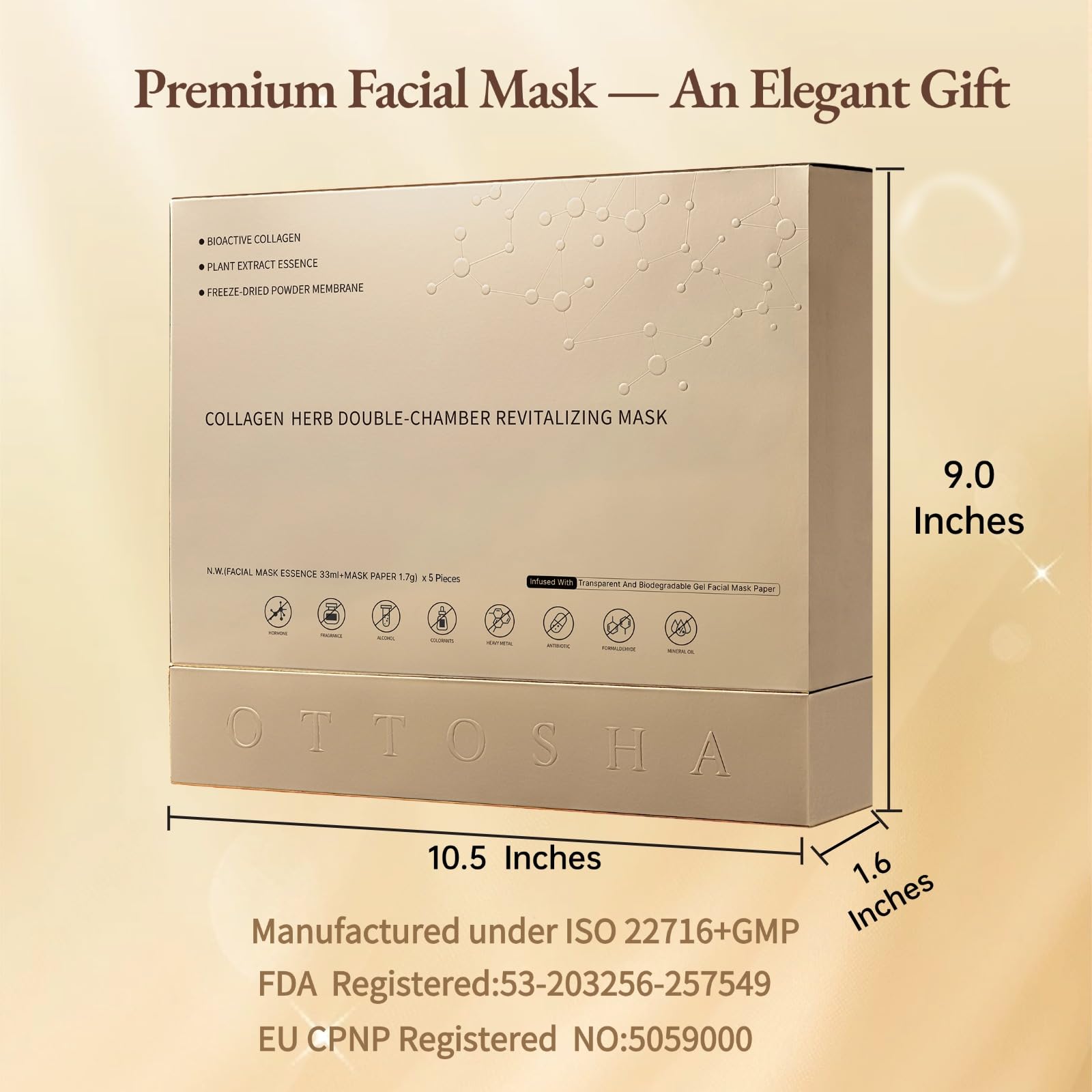 OTTOSHA Bioactive Collagen mask being applied for instant hydration.