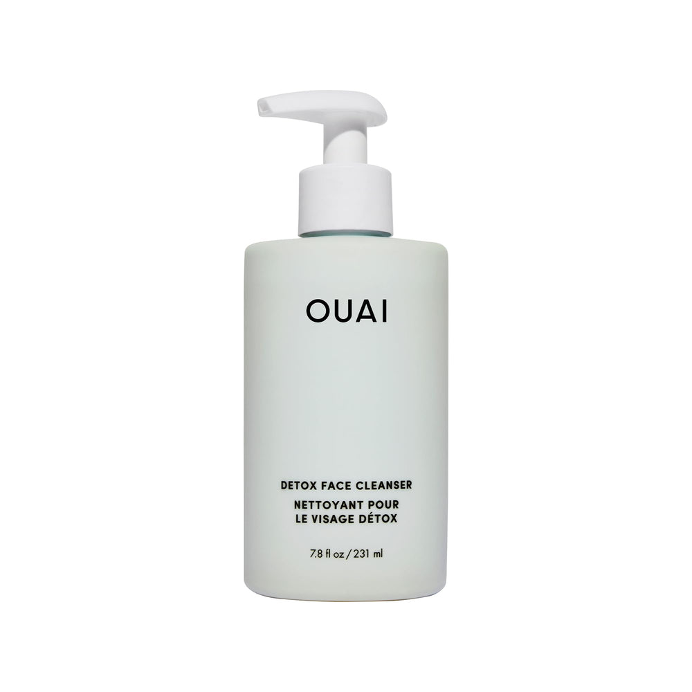 OUAI Detox Facial Cleanser bottle in clean, minimal packaging for deep cleansing