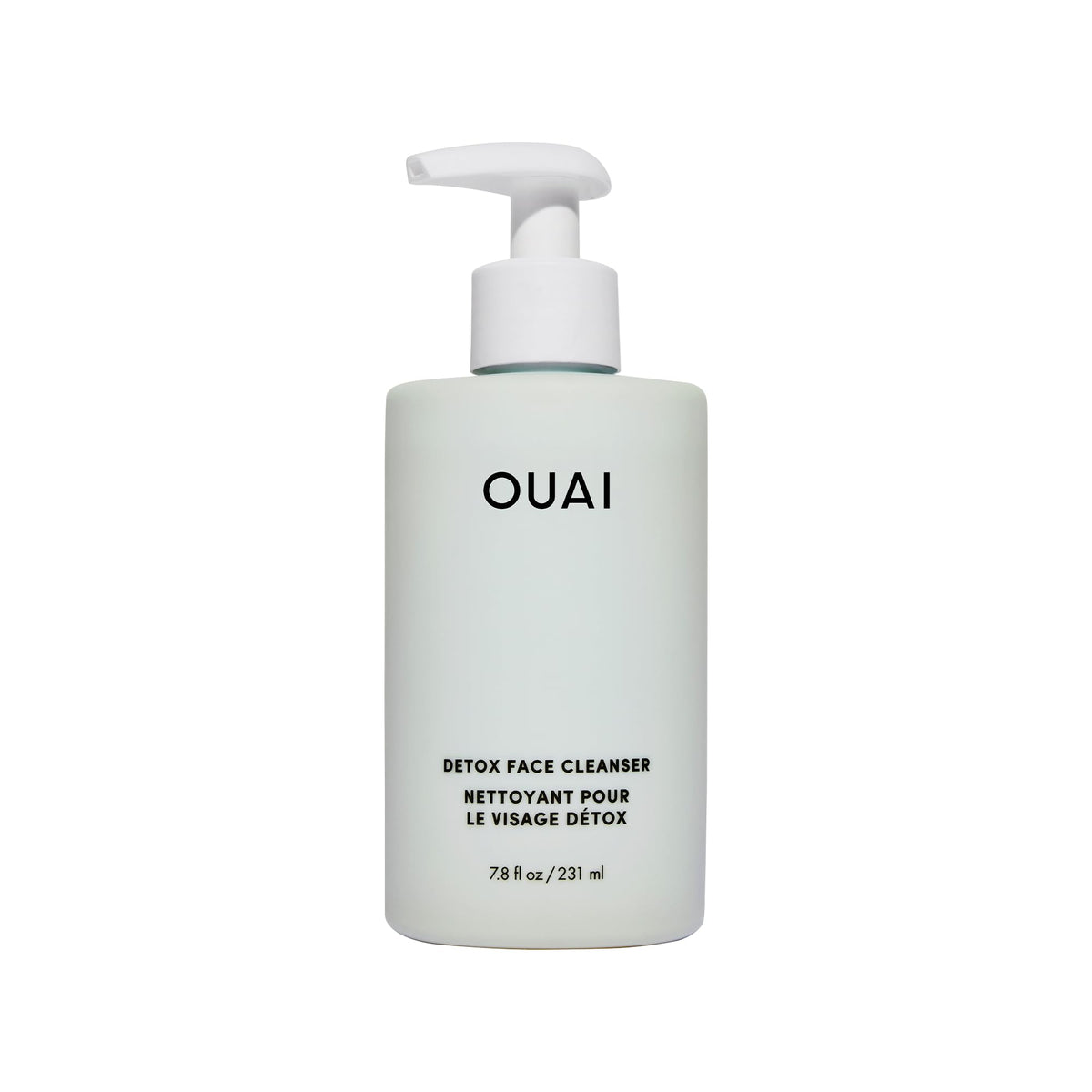 OUAI Detox Facial Cleanser bottle in clean, minimal packaging for deep cleansing