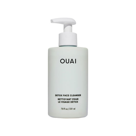 OUAI Detox Facial Cleanser bottle in clean, minimal packaging for deep cleansing