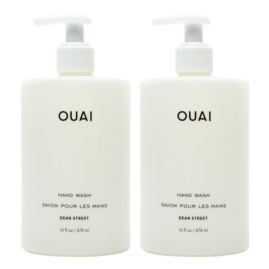 OUAI Hand Wash Dean Street bottle pump delivers gentle cleansing and exfoliation for smoother hands.