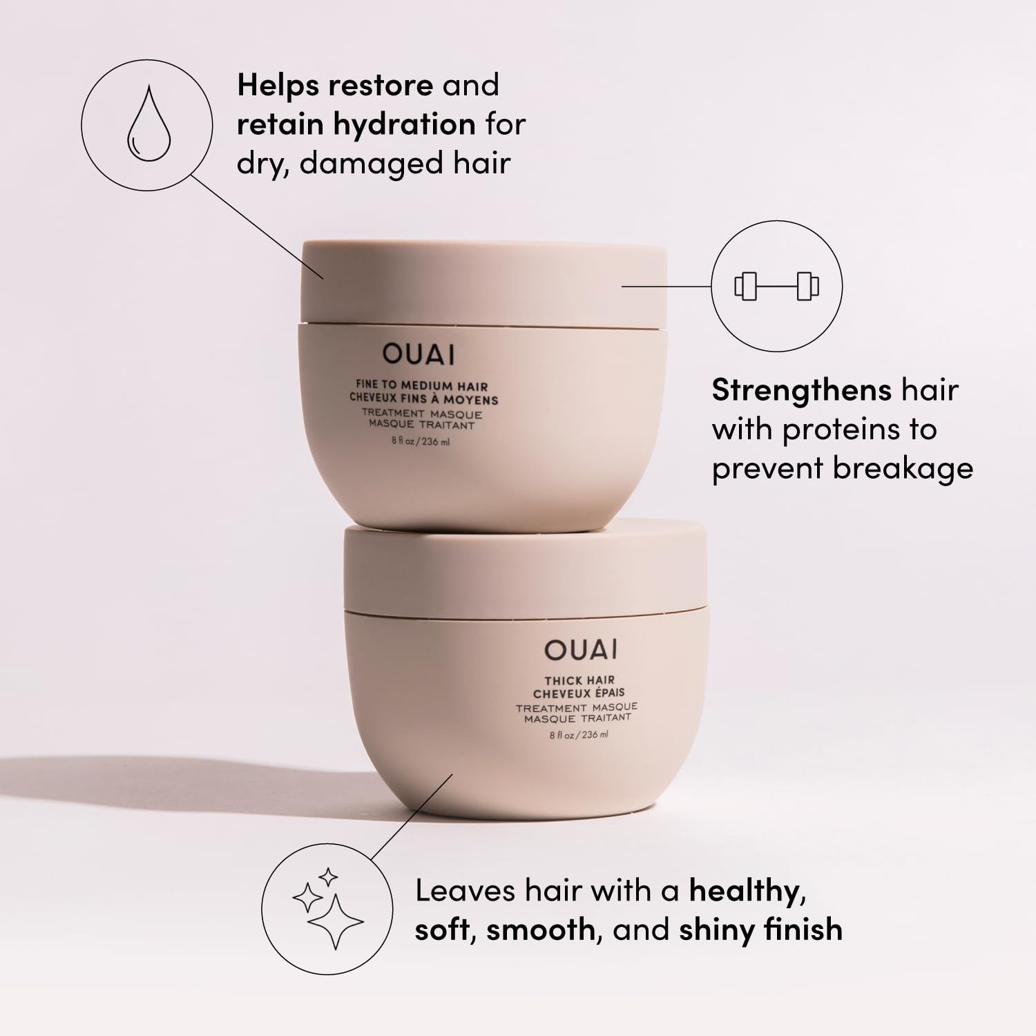 OUAI Travel Kit bottle close-up highlights sleek design