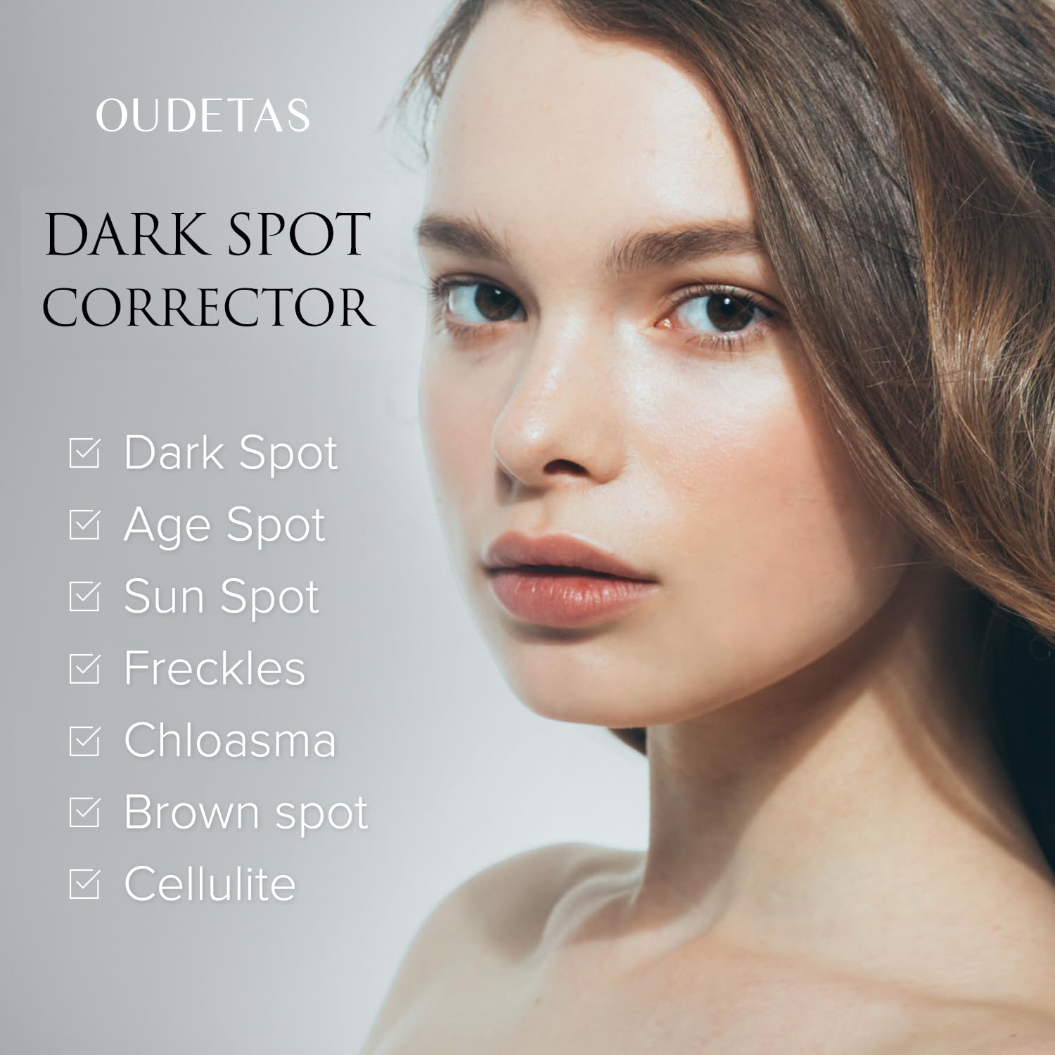 oudetas dark spot remover bottle with cap—compact 15 ml travel-friendly serum