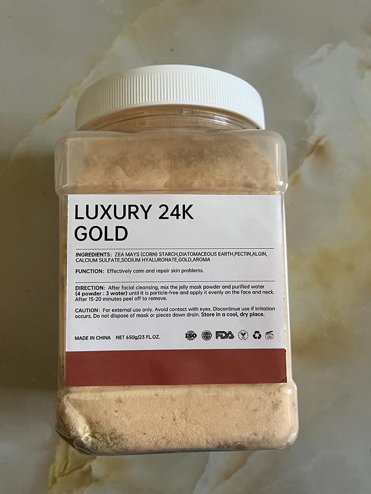 Ouhans Jelly Mask Powder on face for a salon-like home treatment