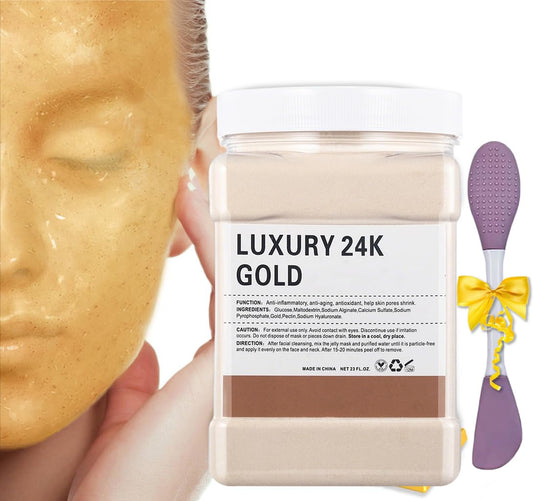 Ouhans Jelly Mask Powder packaging with premium 24k gold look for at-home spa use