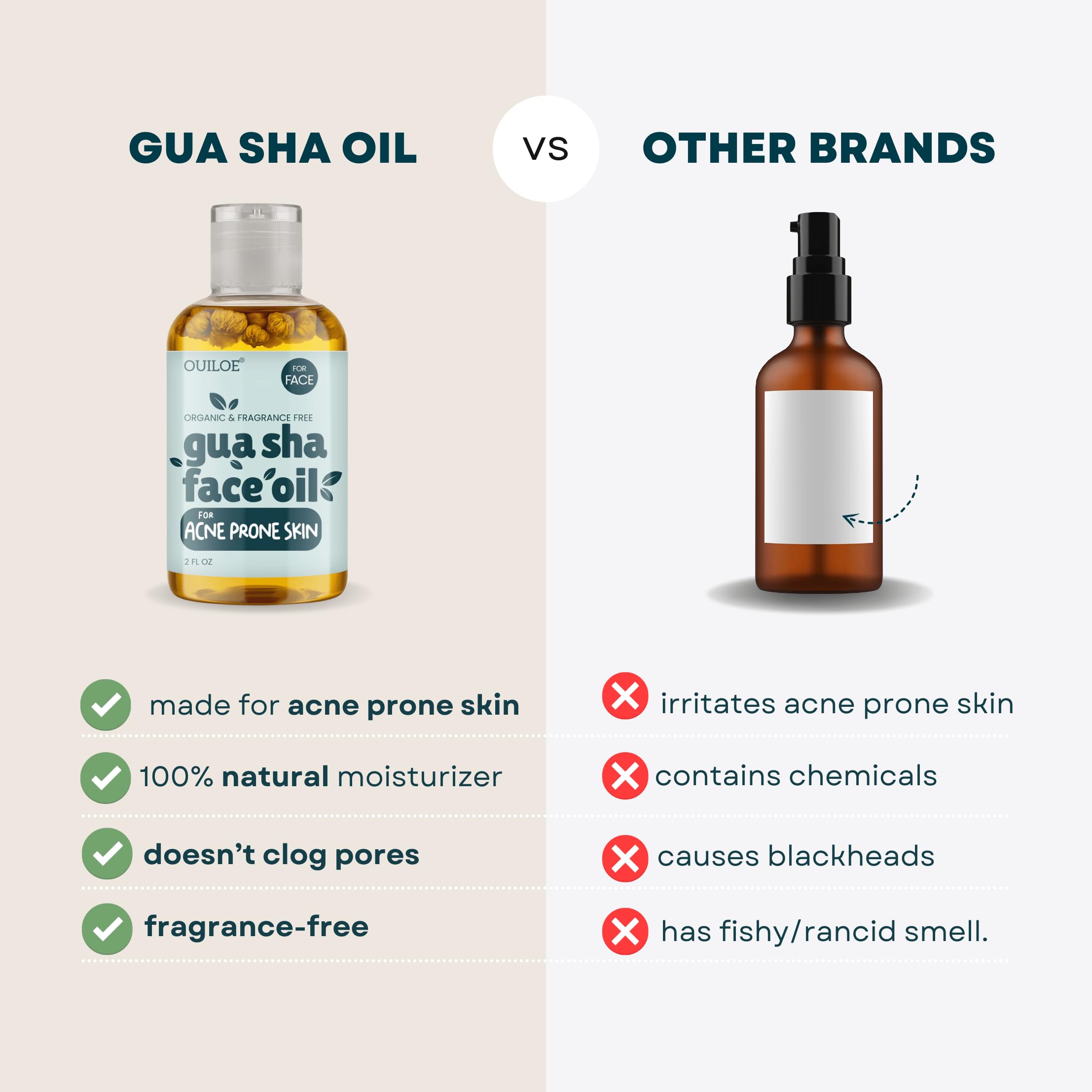 Ouiloe 2 oz bottle showcasing clean ingredients.