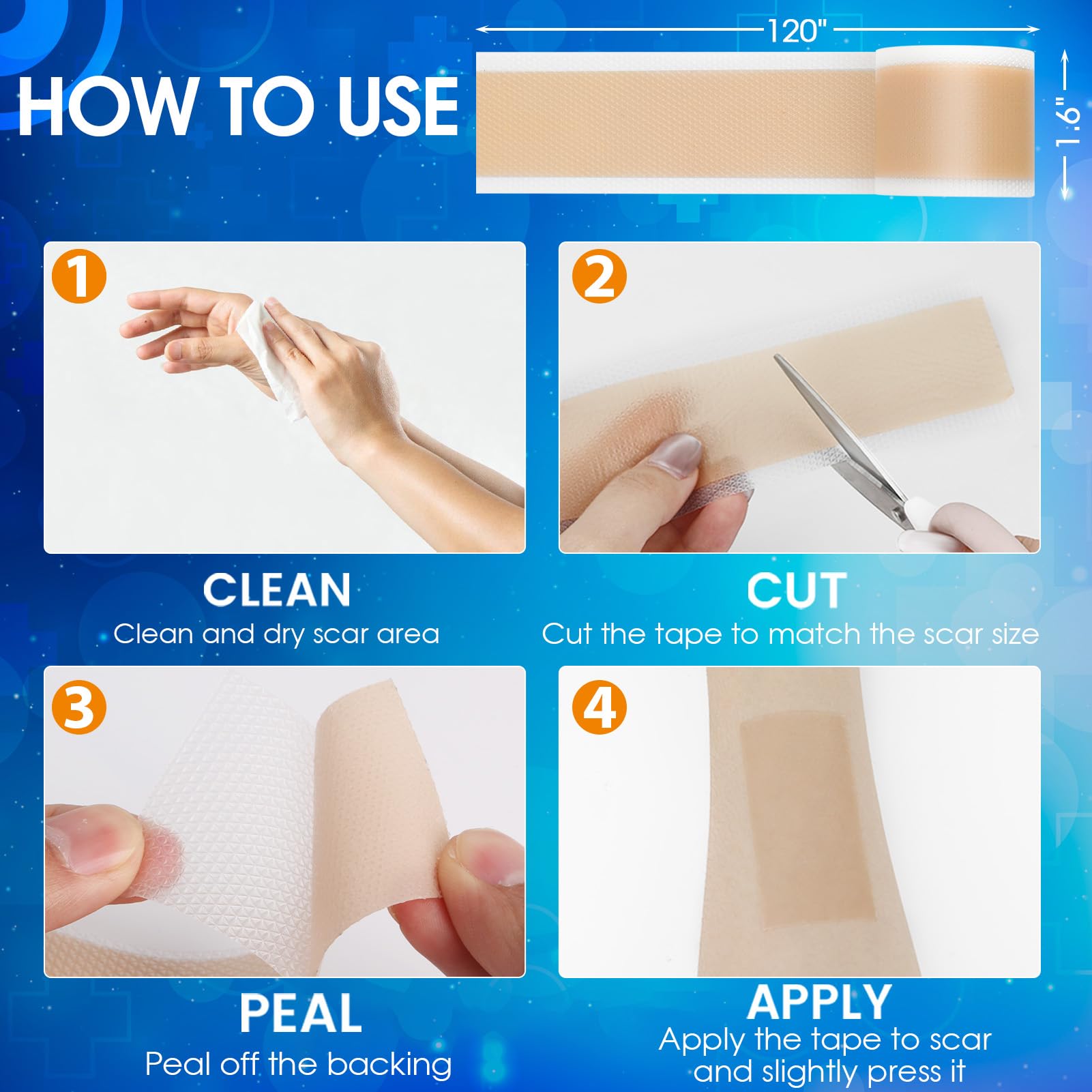 OUJEALEE silicone scar tape applied to a keloid area showing discreet wear.