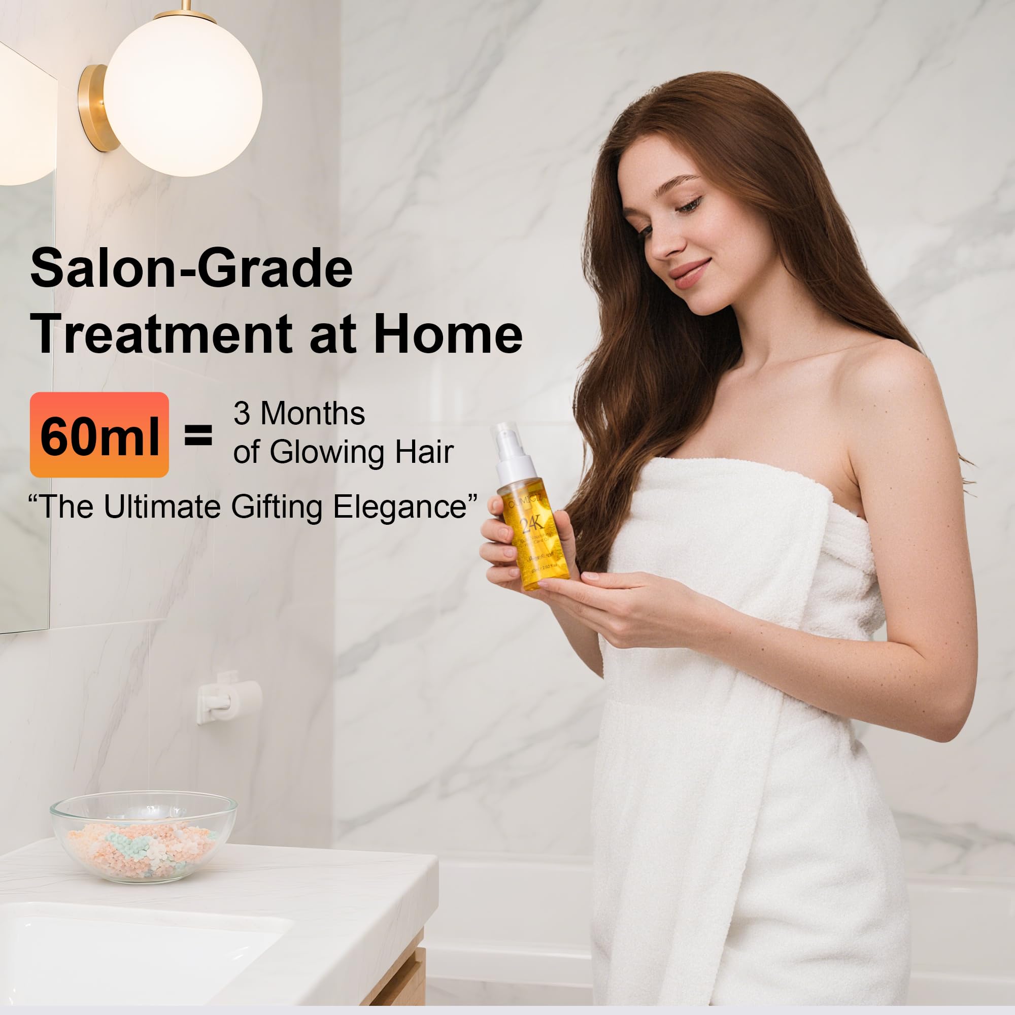 Oumigiz frizz control and smoother texture on hair.