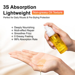 OUMIGIZ nourishing botanical oils blend for healthier-looking hair.