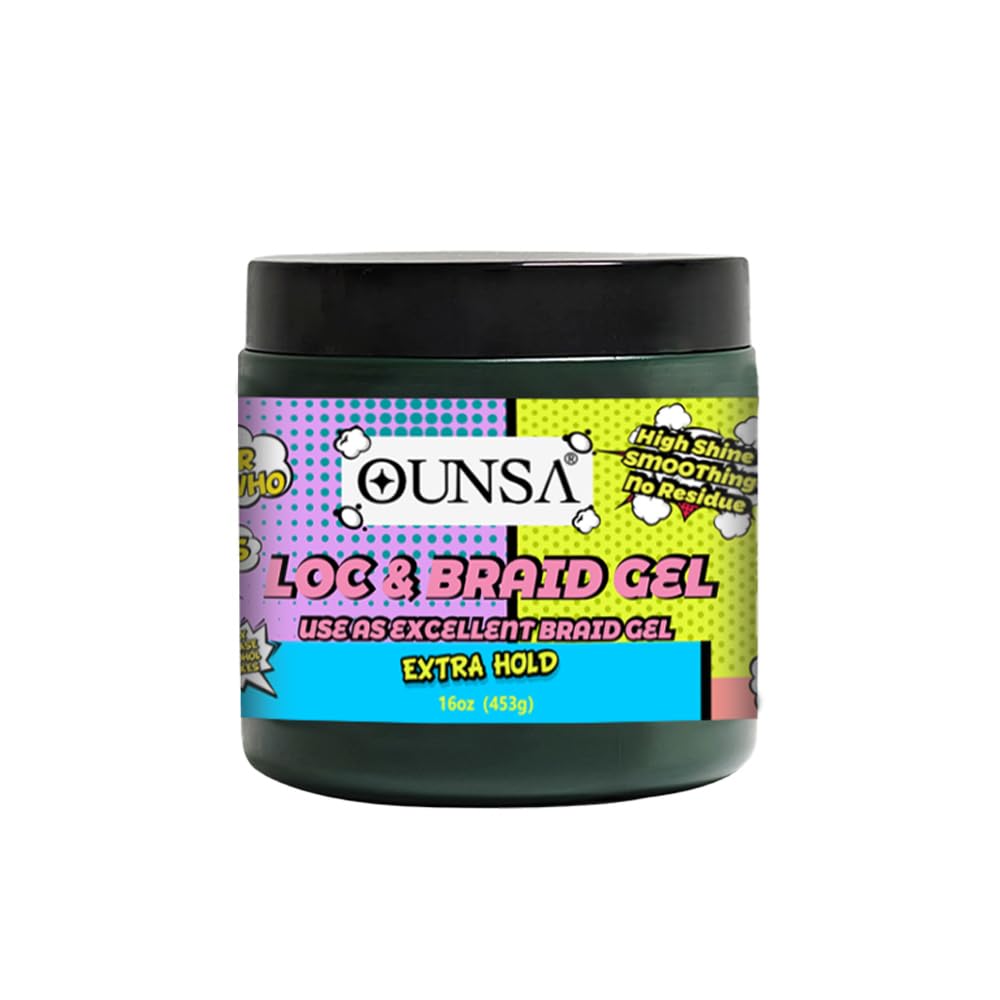 OUNSA Braid Gel extreme hold for 4C hair keeps braids secure all day