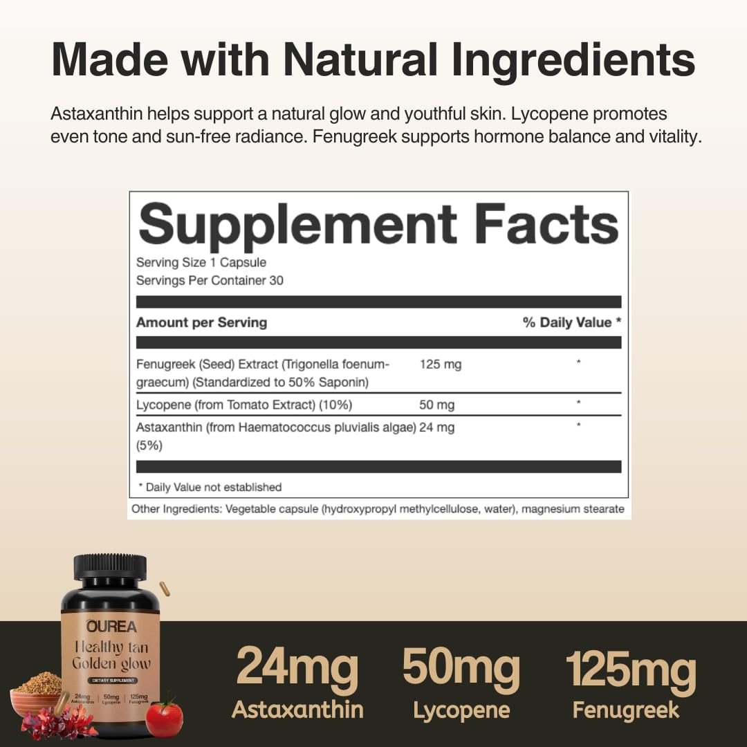 Ourea label with ingredients emphasizes carotenoids and minerals for skin health