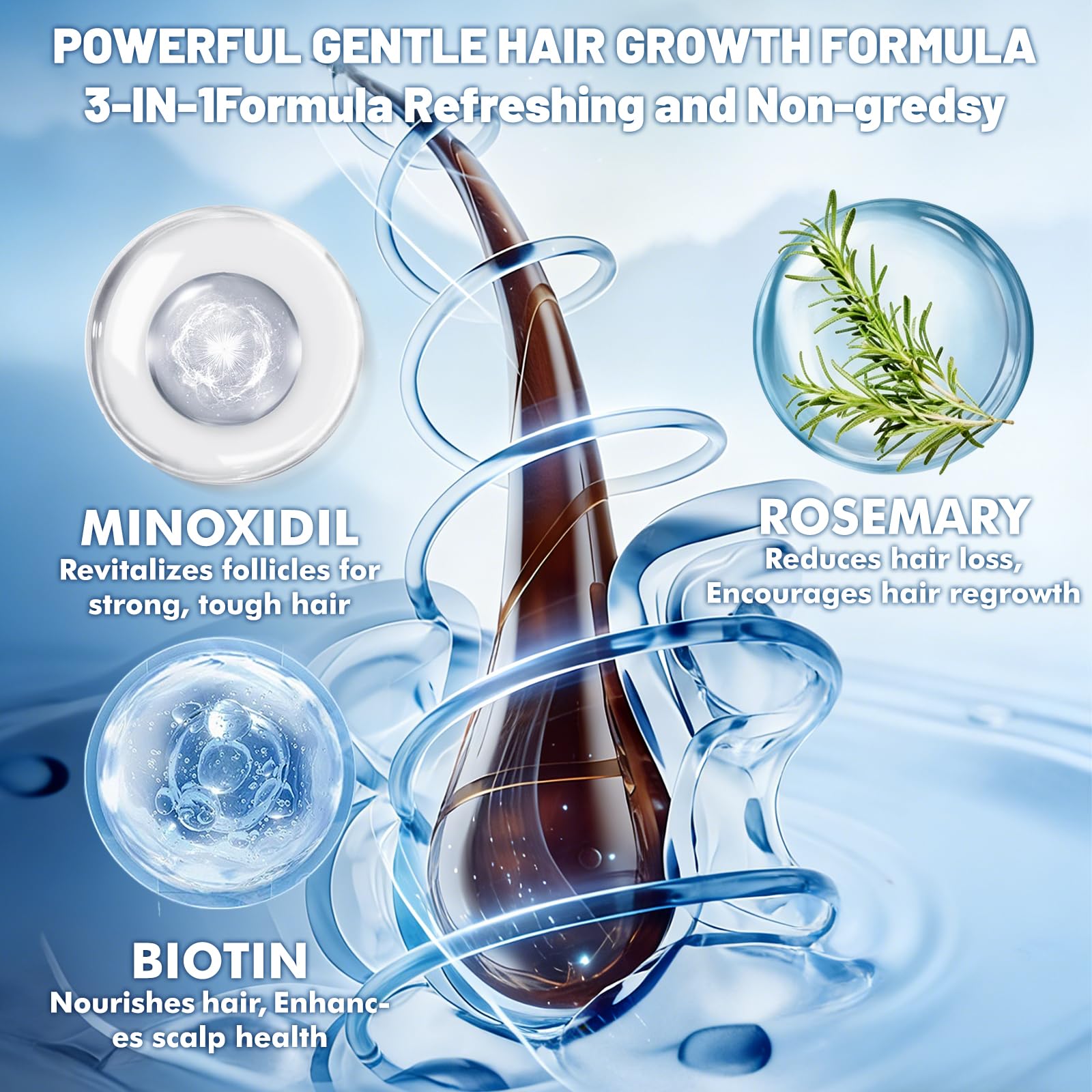 OURMUST minoxidil absorption on scalp without greasy residue