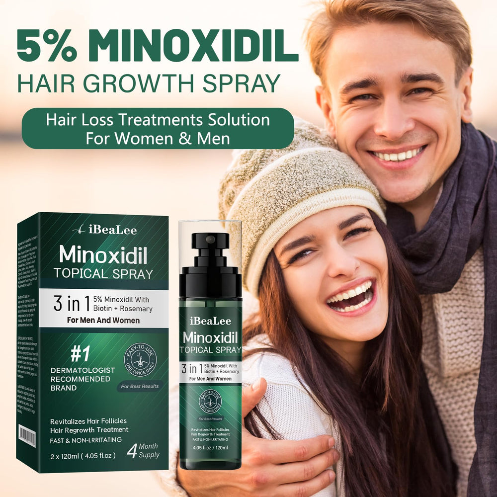 OURMUST minoxidil solution close-up with clear labeling