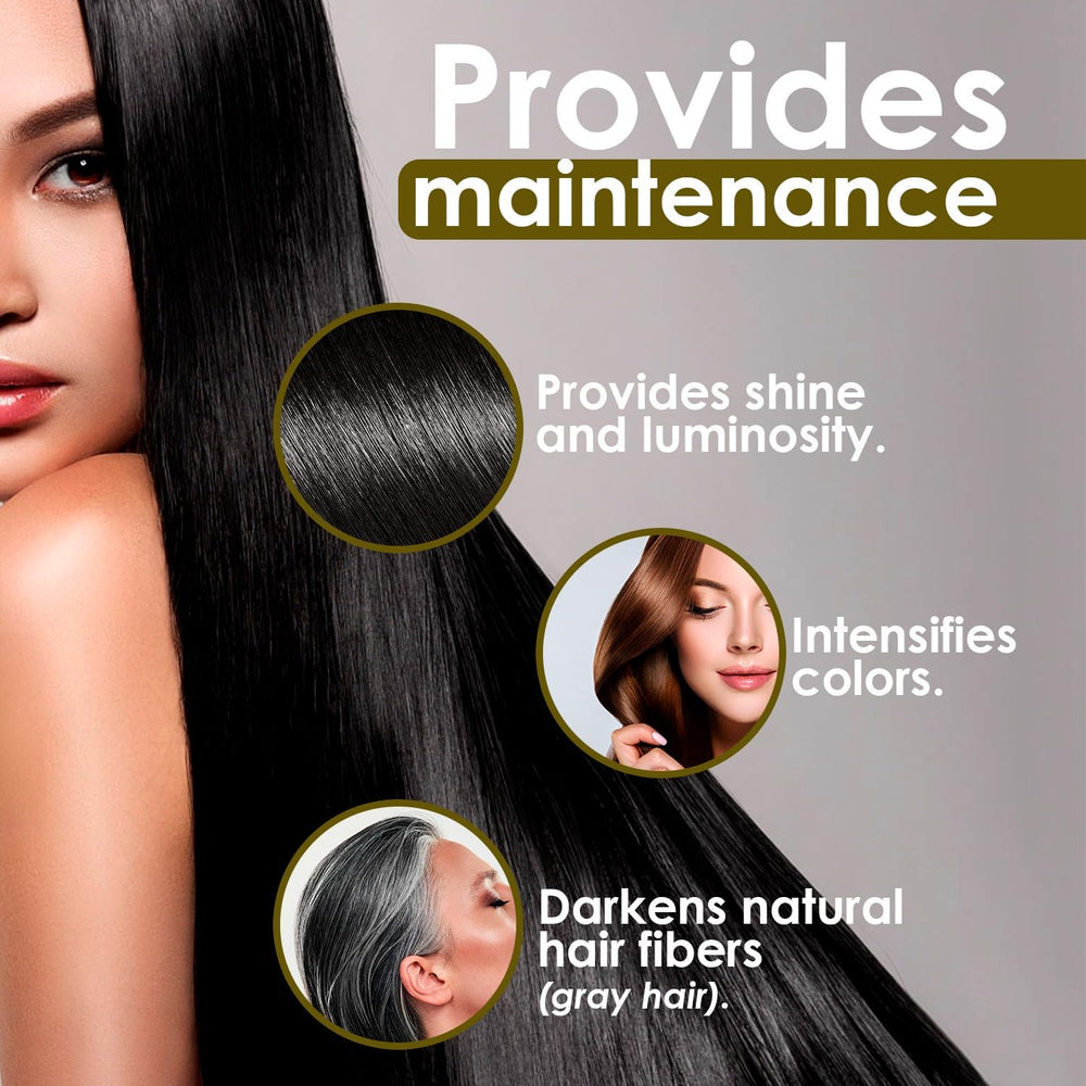 OURO lather on dark brown hair neutralizing brass and adding shine.