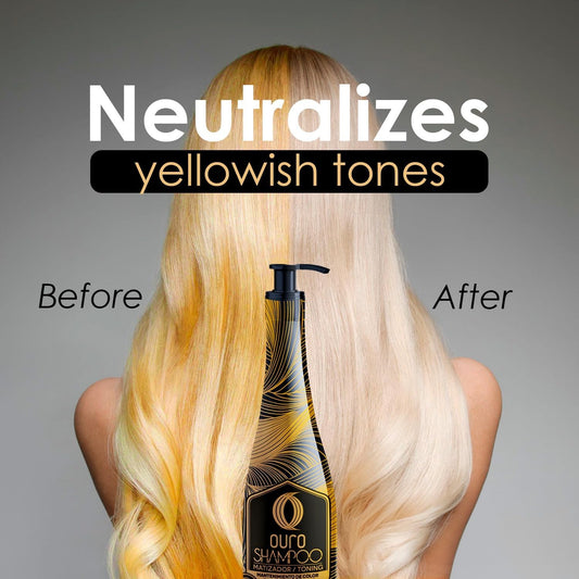 OURO Color-Enhancing Shampoo delivers radiant shine finish on dark hair