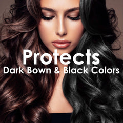 OURO foam coats dark hair to neutralize yellow tones and deepen color.
