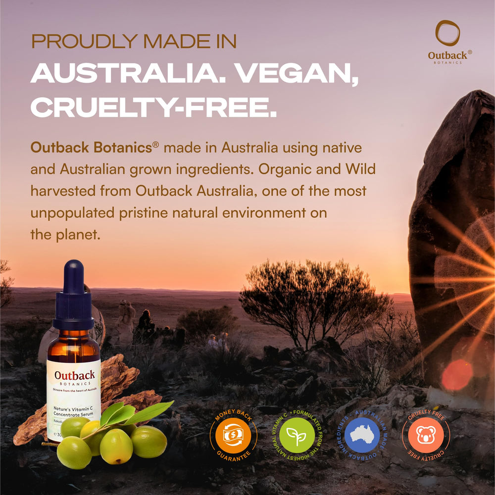 Outback Botanics label emphasizes Australian-made authenticity and premium quality
