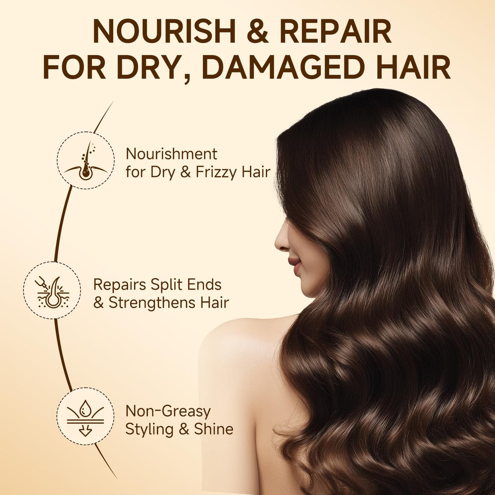 Outccogo hair oil frizz-control application on damp strands for smoother style
