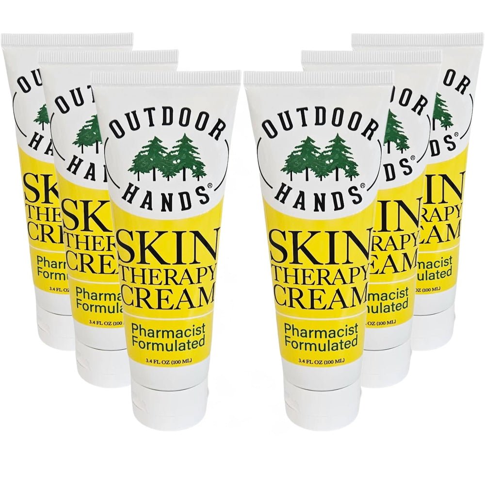 Outdoor Hands Skin Therapy Cream jar for daily use and relief from dry, cracked hands.