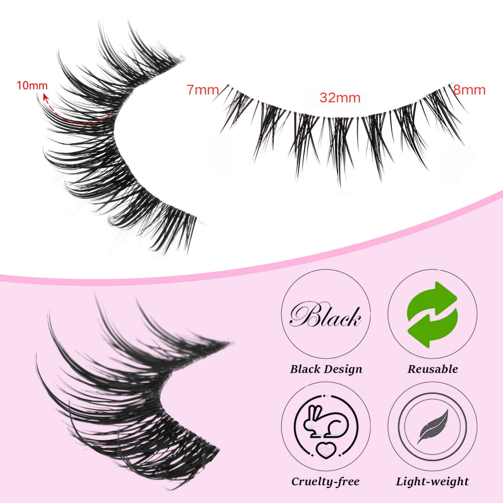 Outopen anime doll-like lashes to create a captivating gaze.