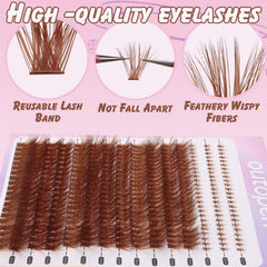 Outopen brown lash clusters lower 6mm for balanced definition