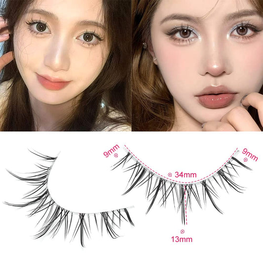 Outopen lashes show 9-13mm length for natural lash lift.