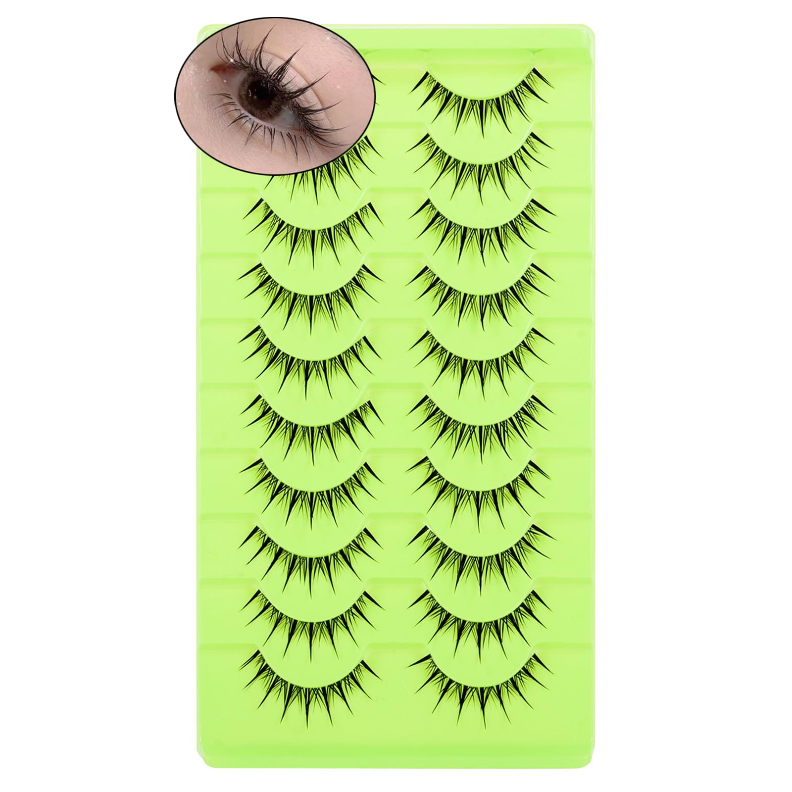 outopen clear-band lashes provide natural flutter with spiky drama, ideal for anime-inspired looks