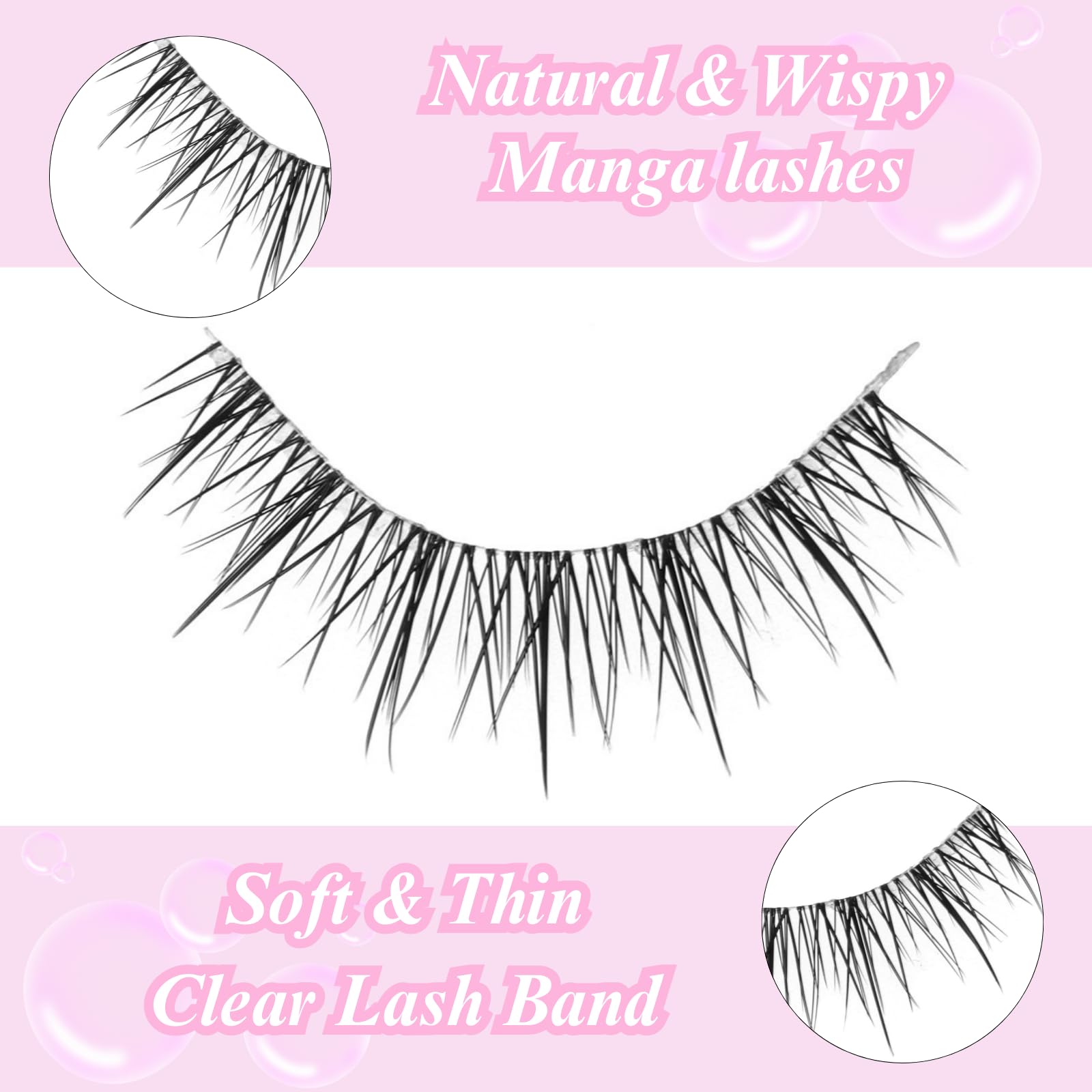 Outopen Manga Lashes create doll-like anime drama for cosplay.