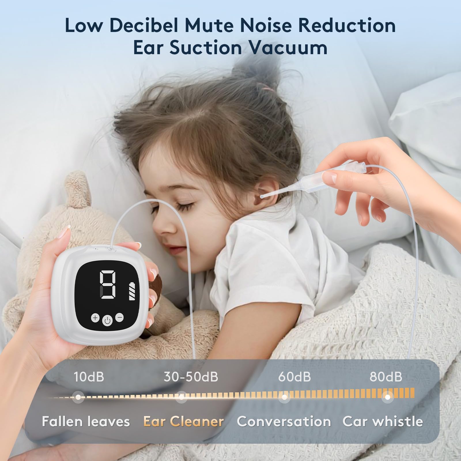 Outstart ear spoon attachments for precise wax removal.