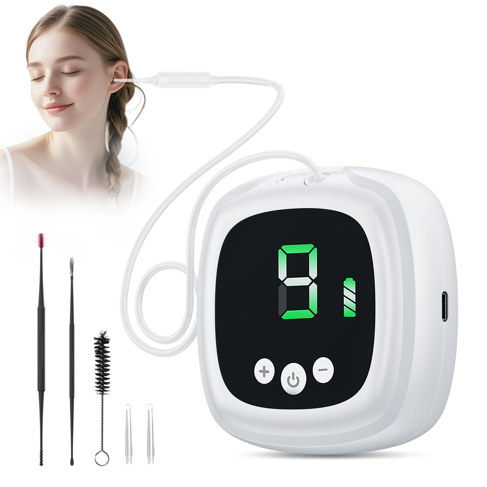 Outstart ear vacuum device enables gentle home cleaning.