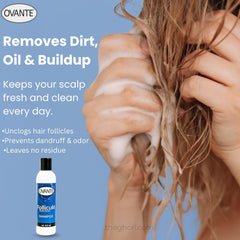 OVANTE rich-foam on scalp communicates thorough, gentle cleansing.