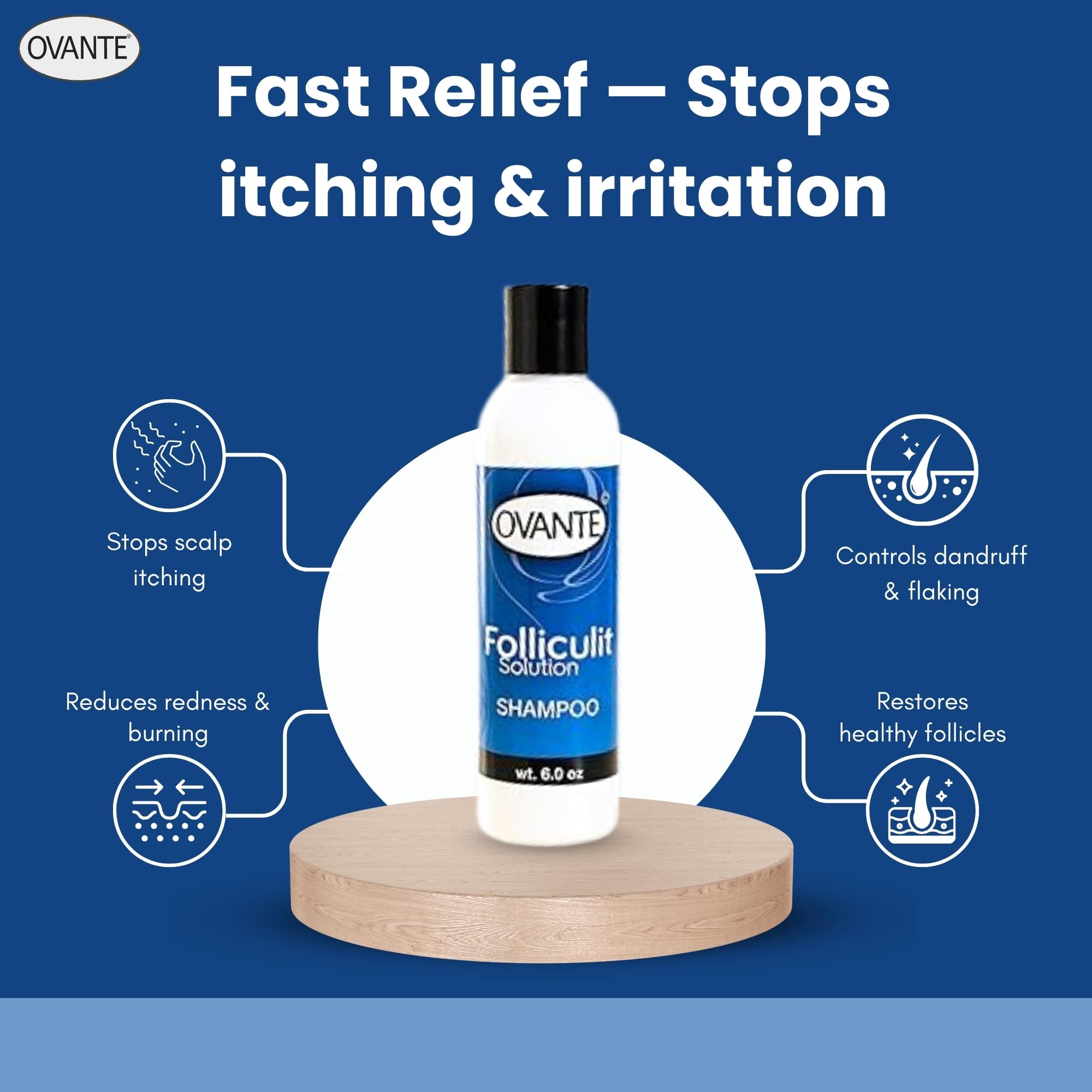 OVANTE tea tree scalp cleanser foam demonstrates easy buildup removal.