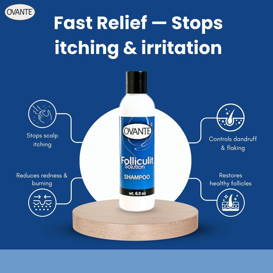 OVANTE tea tree scalp cleanser foam demonstrates easy buildup removal.