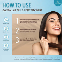 Hair strands look thicker after using Ovation Hair Cell Therapy.