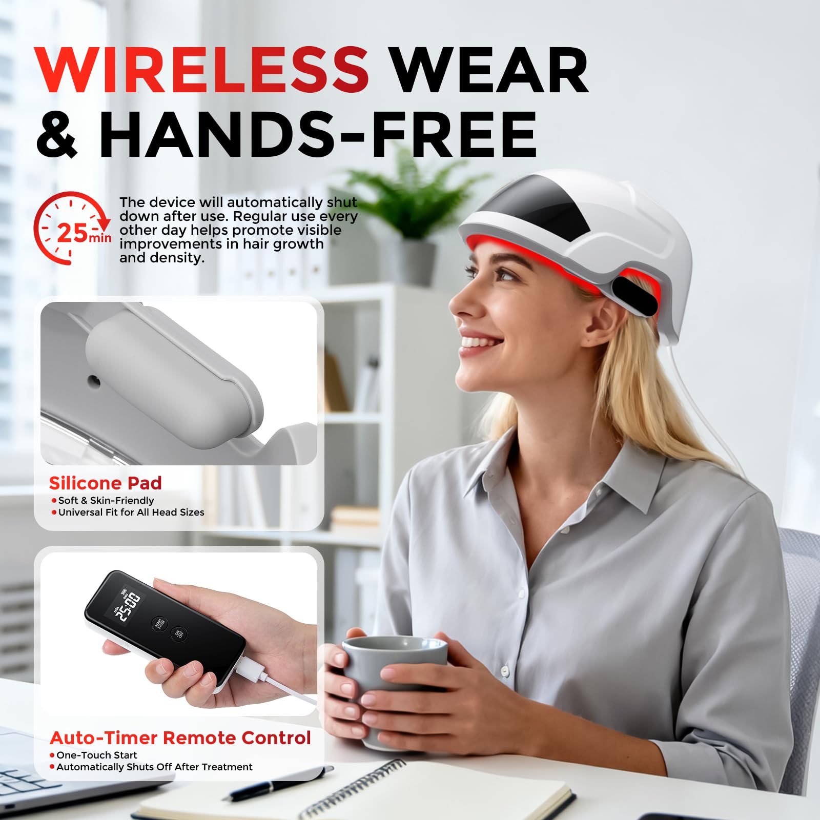 OVEKPA full-scan scalp coverage with laser cap for comprehensive care