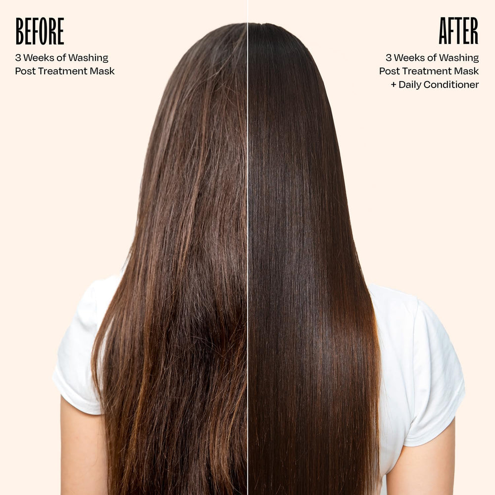 Overtone Espresso Brown hair before after displays subtle color enhancement