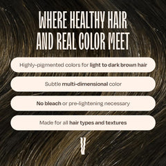 Overtone Espresso Brown hair close-up reveals hydrated, glossy strands