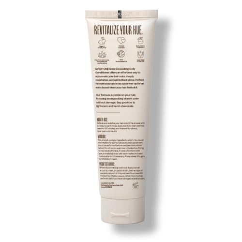 Overtone Espresso Brown label highlights vegan cruelty-free formula for all hair types