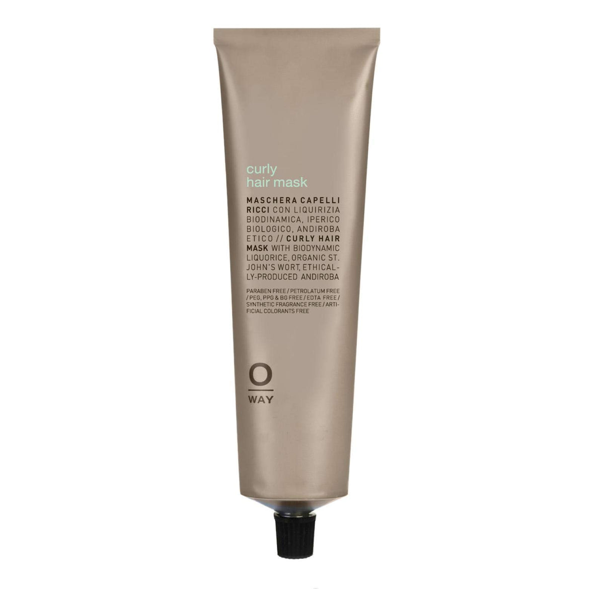 OWAY Curly Hair Mask 5oz jar close-up, smoothing frizz and defining curls.