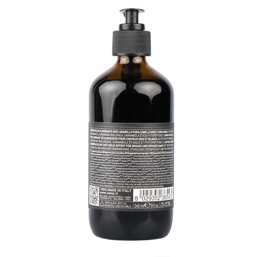 OWAY Silver Steel Hair Bath Shampoo pour demonstrates easy application and gentle wash.