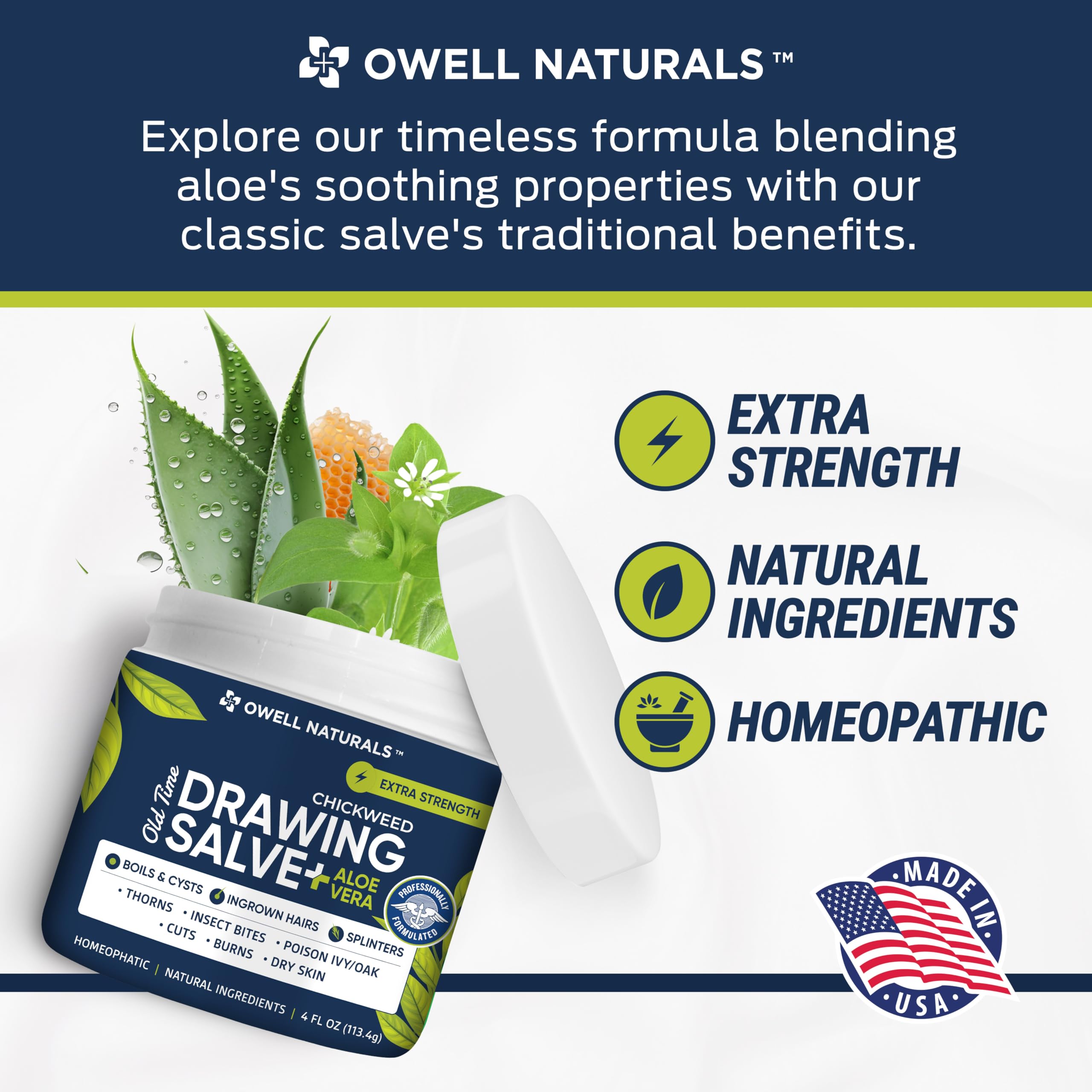 OWELL Naturals Drawing Salve being applied with gentle massage for skin comfort