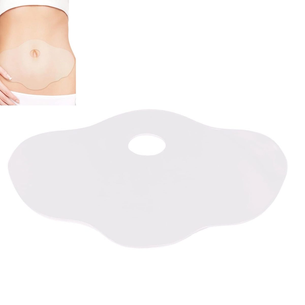 OWILIWO silicone belly pad resting gently on skin for comfort and coverage