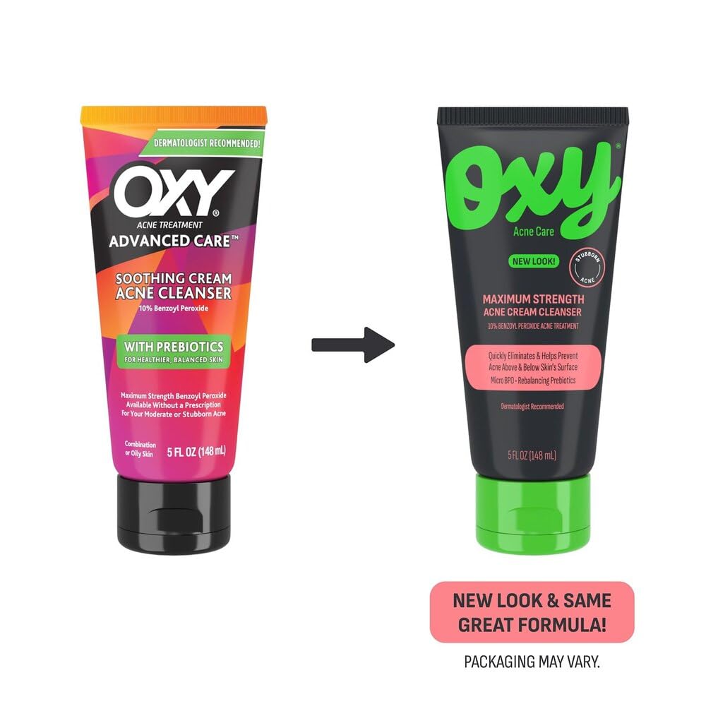 Oxy Acne Cleanser pour bottle demonstrates simple dispensing