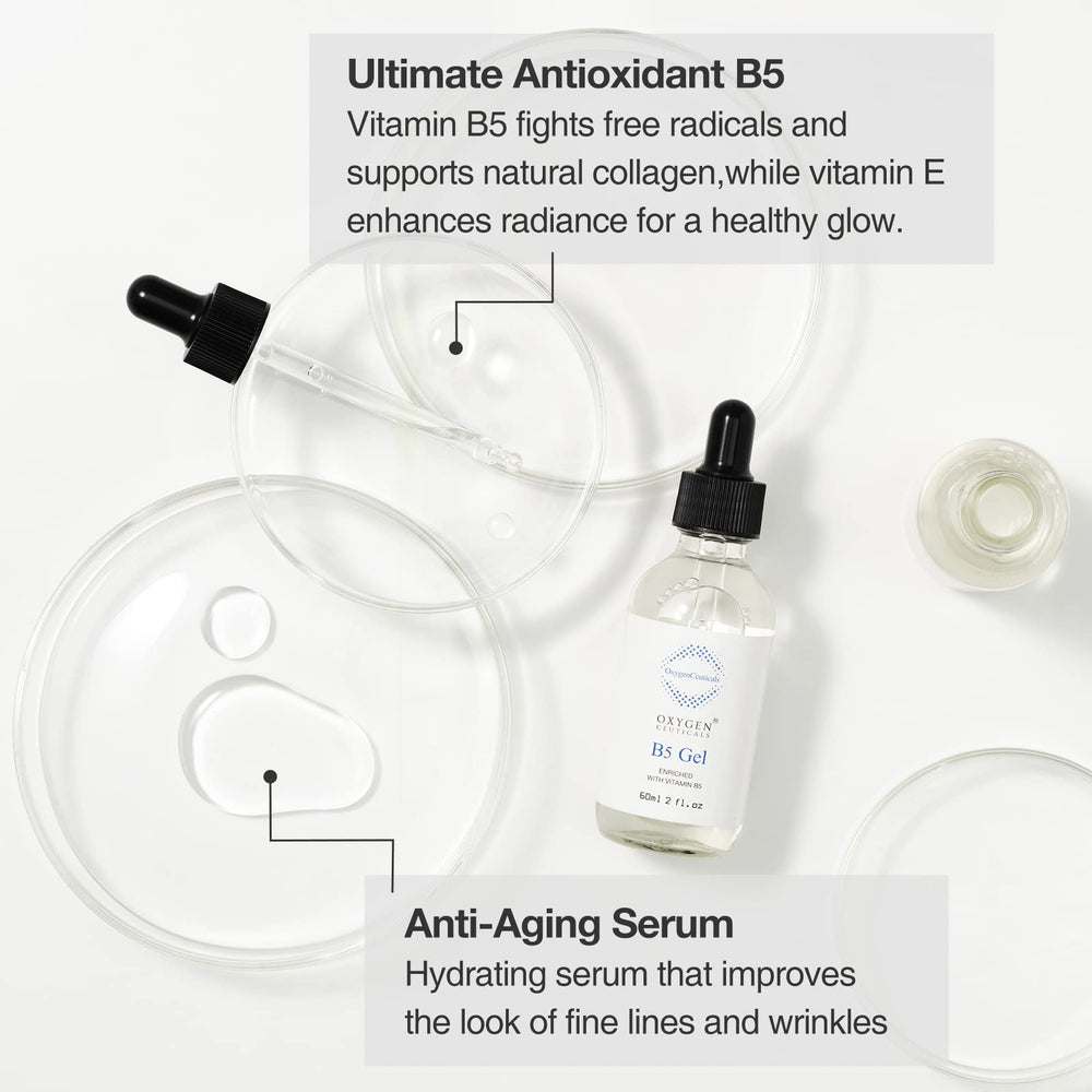OxygenCeuticals B5 Gel dispense demonstrates easy, precise application for quick hydration.