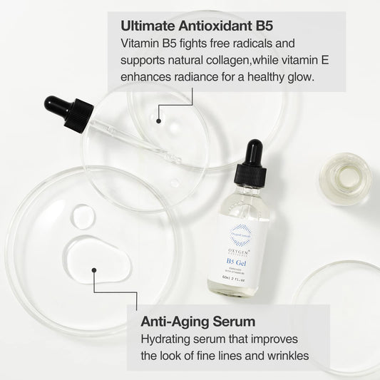 OxygenCeuticals B5 Gel dispense demonstrates easy, precise application for quick hydration.