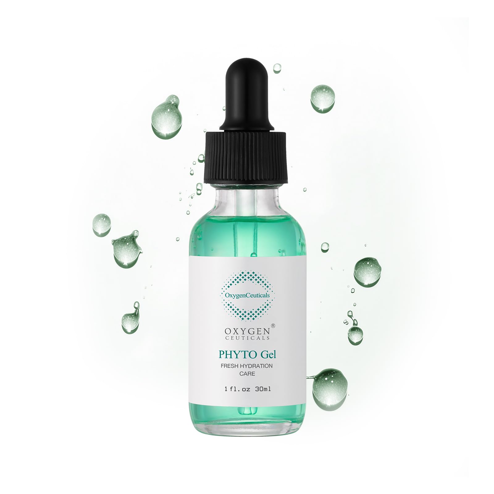 OxygenCeuticals Phyto Gel bottle pour highlighting brightening action.