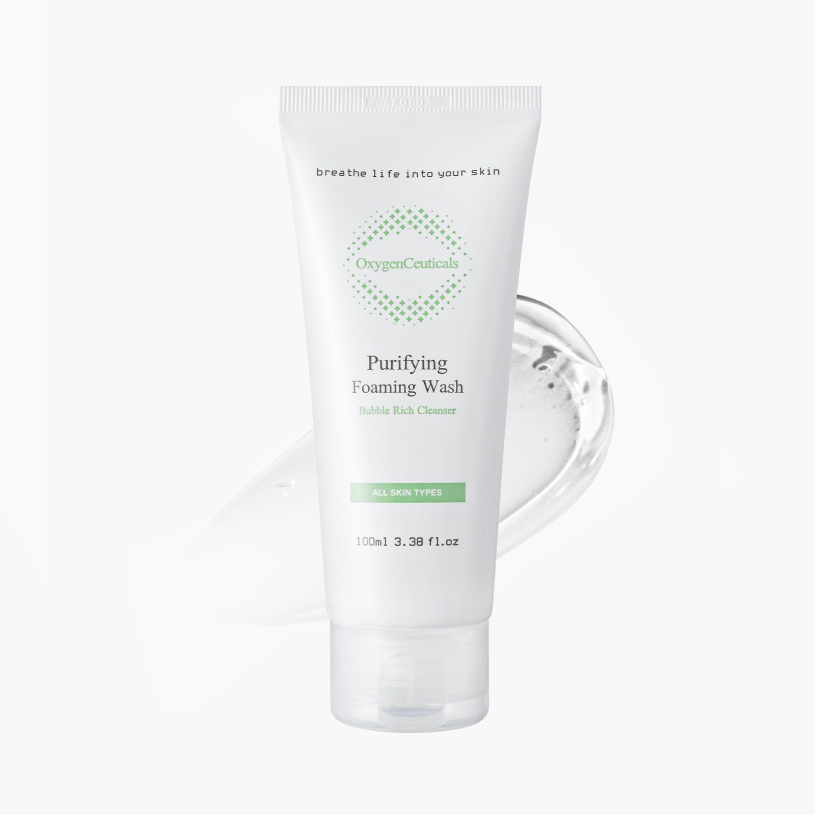 OxygenCeuticals Purifying Foaming Wash bottle ready for daily cleansing.