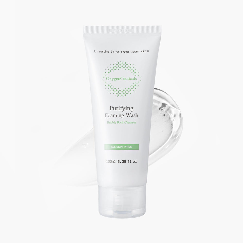 OxygenCeuticals Purifying Foaming Wash bottle ready for daily cleansing.