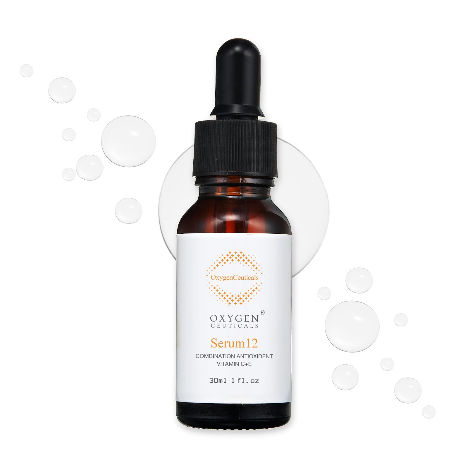 OxygenCeuticals Serum 12 bottle front view, brightening for sensitive skin.